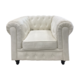 VELVET CHESTERFIELD 1 SEAT - WHITE