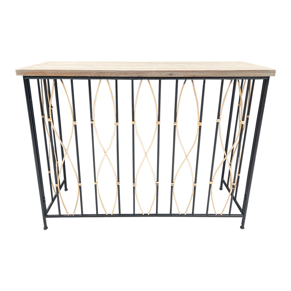 BLACK AND RATTAN CONSOLE FurnitureLiving Room Furniture Affordable