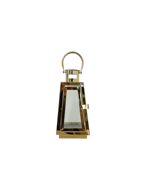 SMALL PYRAMID GOLD METAL LANTERN
