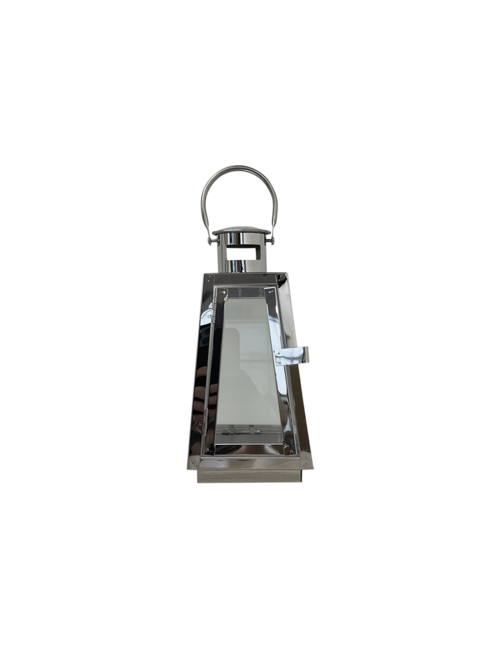 SMALL PYRAMID SILVER METAL LANTERN