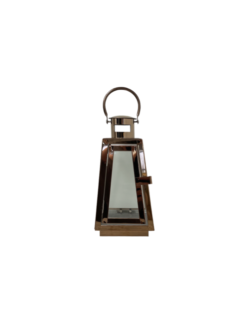 SMALL PYRAMID ROSE GOLD METAL LANTERN
