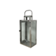 SMALL SILVER SQUARE METAL LANTERN