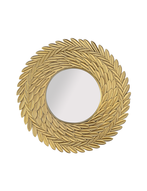 Gold Metal Swirl Leaf Mirror