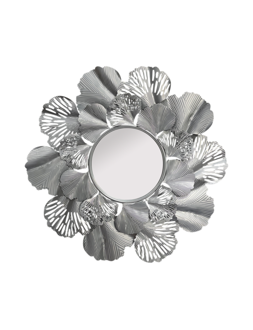 Silver Metal Gingko Mirror