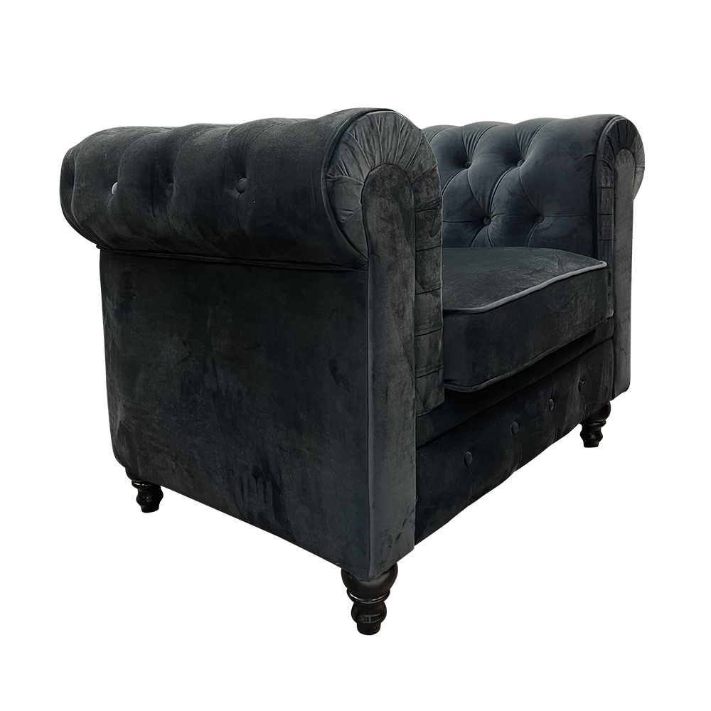 Velvet Chesterfield 1 Seat - Black - Furniture-Sofas & Armchairs ...