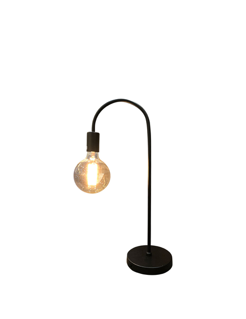 BLACK INDUSTRIAL CURVE TABLE LAMP
