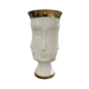 LARGE MULTIFACE MARBLED URN WITH GOLD RIM