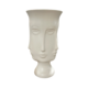 LARGE MATTE WHITE MULTIFACE URN