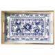 SMALL BLUE AND WHITE FLORAL TRAY