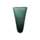 Tall/Skinny Green Ribbed Handcut Glass Vase