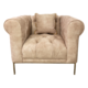 Chesterfield Chair With Hammered Brass Base