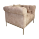 Chesterfield Chair With Hammered Brass Base