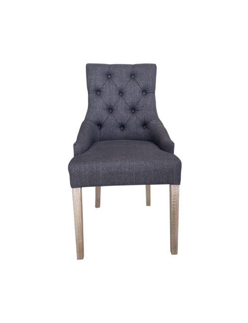 GEORGIA DINING CHAIR IN CARBON LINEN