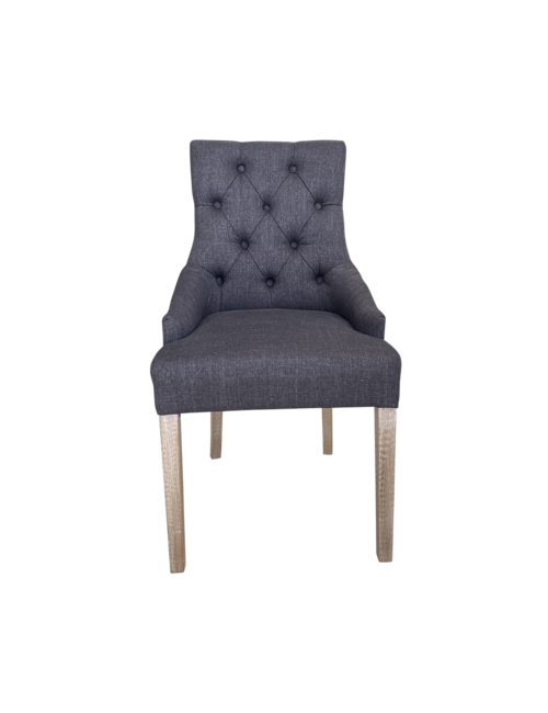 Georgia Dining Chair In Carbon Linen