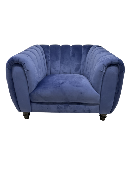 KARLI ROYAL BLUE VELVET 1 SEAT SOFA