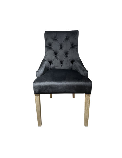 Georgia Dining Chair In Black Velvet
