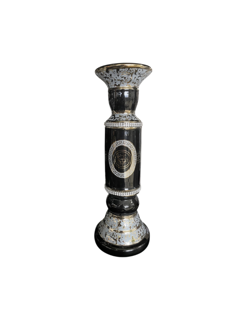 Black Medusa Round Candle Holder