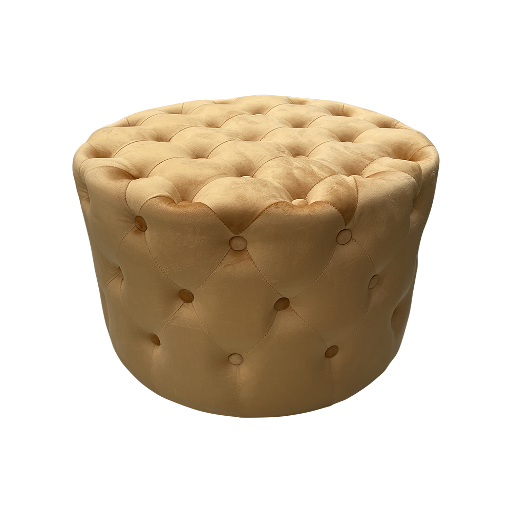 Gold tufted ottoman store