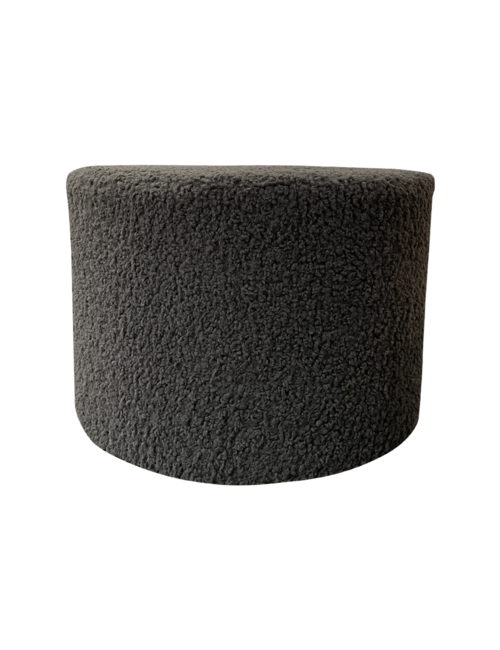 60Cmd Grey Wool Look Ottoman