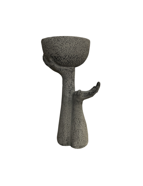 Medium Cement Look Hand And Pot
