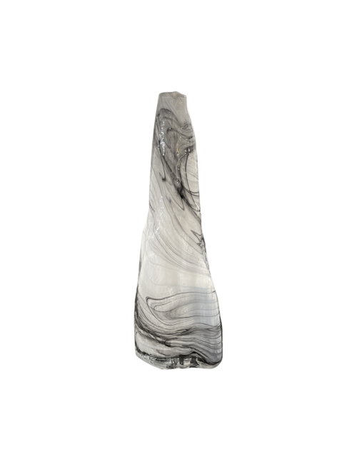 SMALL MARBLED HAND BLOWN GLASS MOUNTAIN VASE