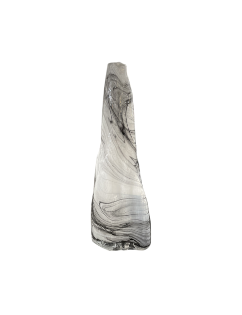 SMALL MARBLED HAND BLOWN GLASS MOUNTAIN VASE