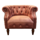 Coral Velvet Floral Side Chair