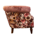 coral velvet floral side chair