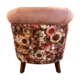 Coral Velvet Floral Side Chair