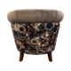 Grey Velvet Floral Side Chair