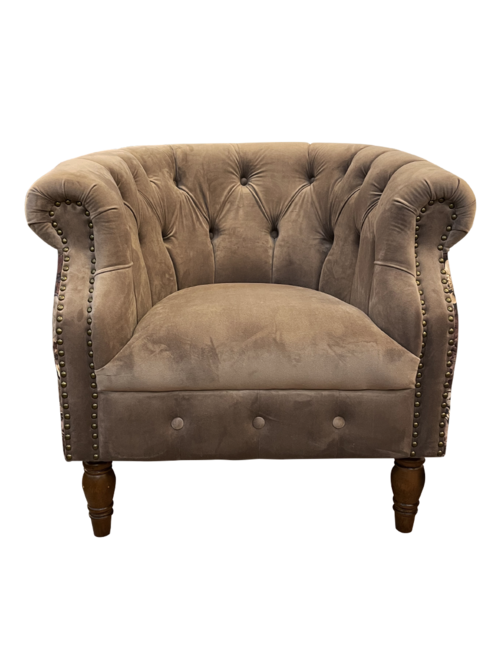 Grey Velvet Floral Side Chair