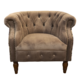 Grey Velvet Floral Side Chair