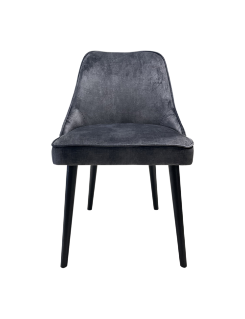 DARK GREY VELVET DINING CHAIR