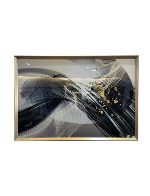 Abstract Movement In Black/Gold Frame