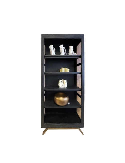 Angelo Wood And Rattan Bookcase