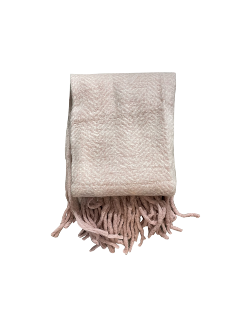 ROSE HERRINGBONE MOHAIR BLEND THROW