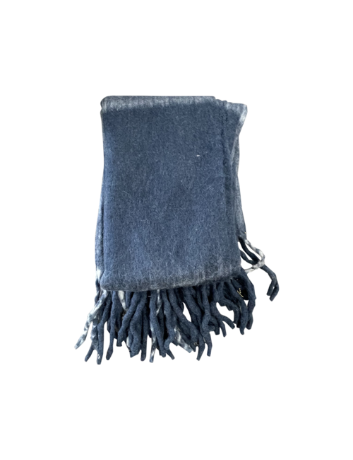 NAVY/WHITE MOHAIR BLEND THROW