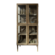 Maddox Oak, Metal And Glass Cabinet