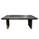 Antique Black Oak and Brass Metal Dining Table