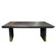 Antique Black Oak And Brass Metal Dining Table