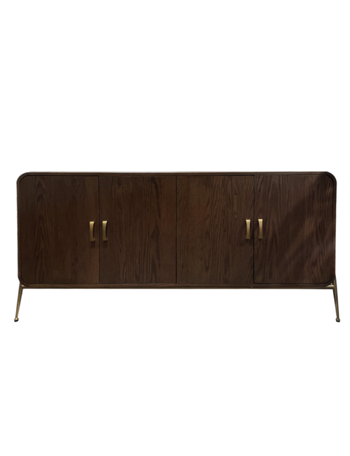 Oak And Brass Leg Sideboard