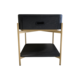 Elias Black Oak And Gold Metal Side Table