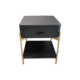 Elias Black Oak And Gold Metal Side Table