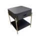 Elias Black Oak And Gold Metal Side Table