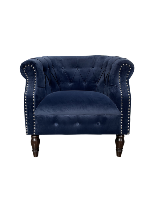 Blue Velvet Side Chair