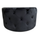 80cmd Black Velvet Buttoned Ottoman