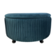 Round Storage Ottoman - Peacock Velvet