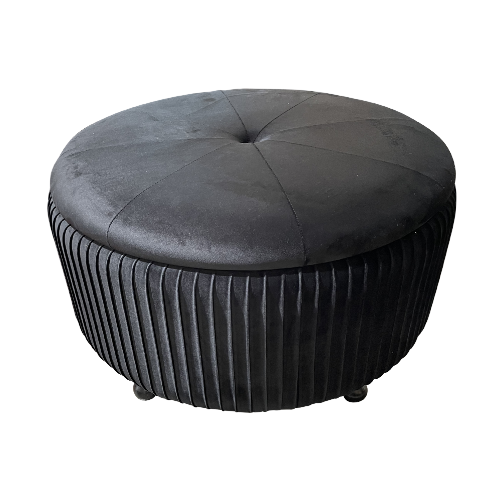 Black round on sale storage ottoman