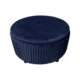 Round Storage Ottoman - Dark Blue Velvet