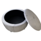 Round Storage Ottoman - Grey Velvet